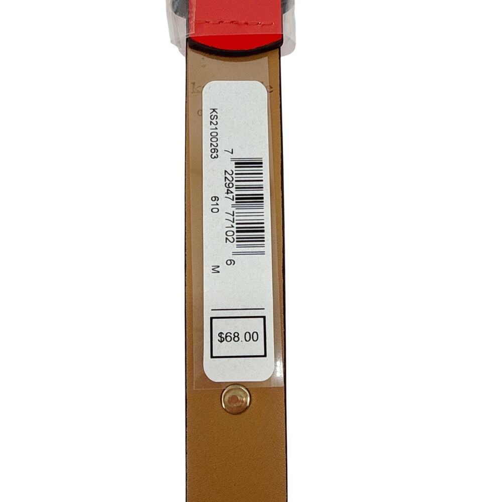 KATE SPADE New York Spade Stud Leather Belt in Maraschino M - Picture 7 of 7